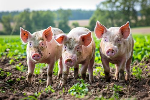 家禽家畜饲养中的猪群 摄影图鉴